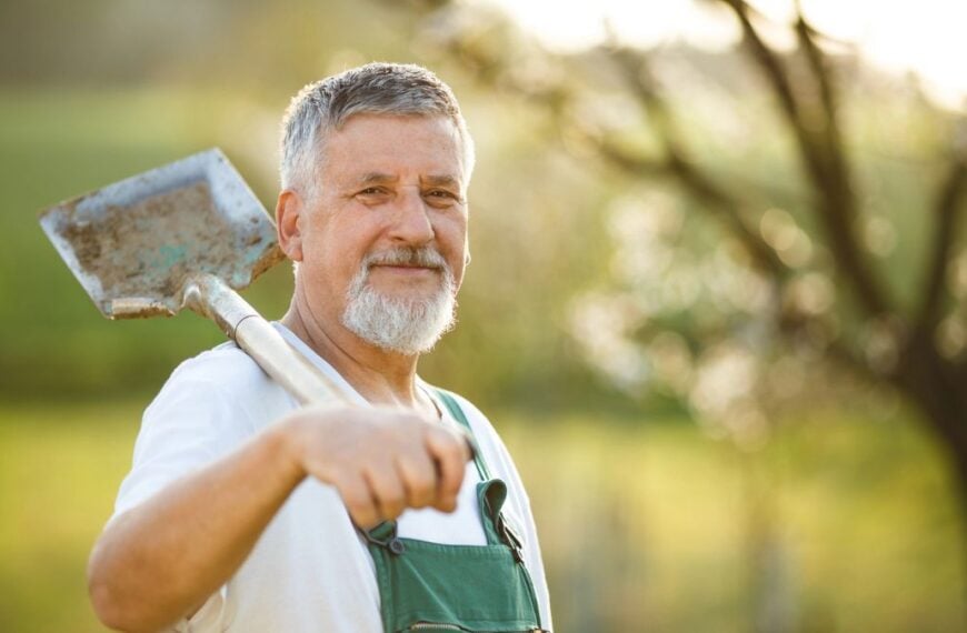 man with a shovel