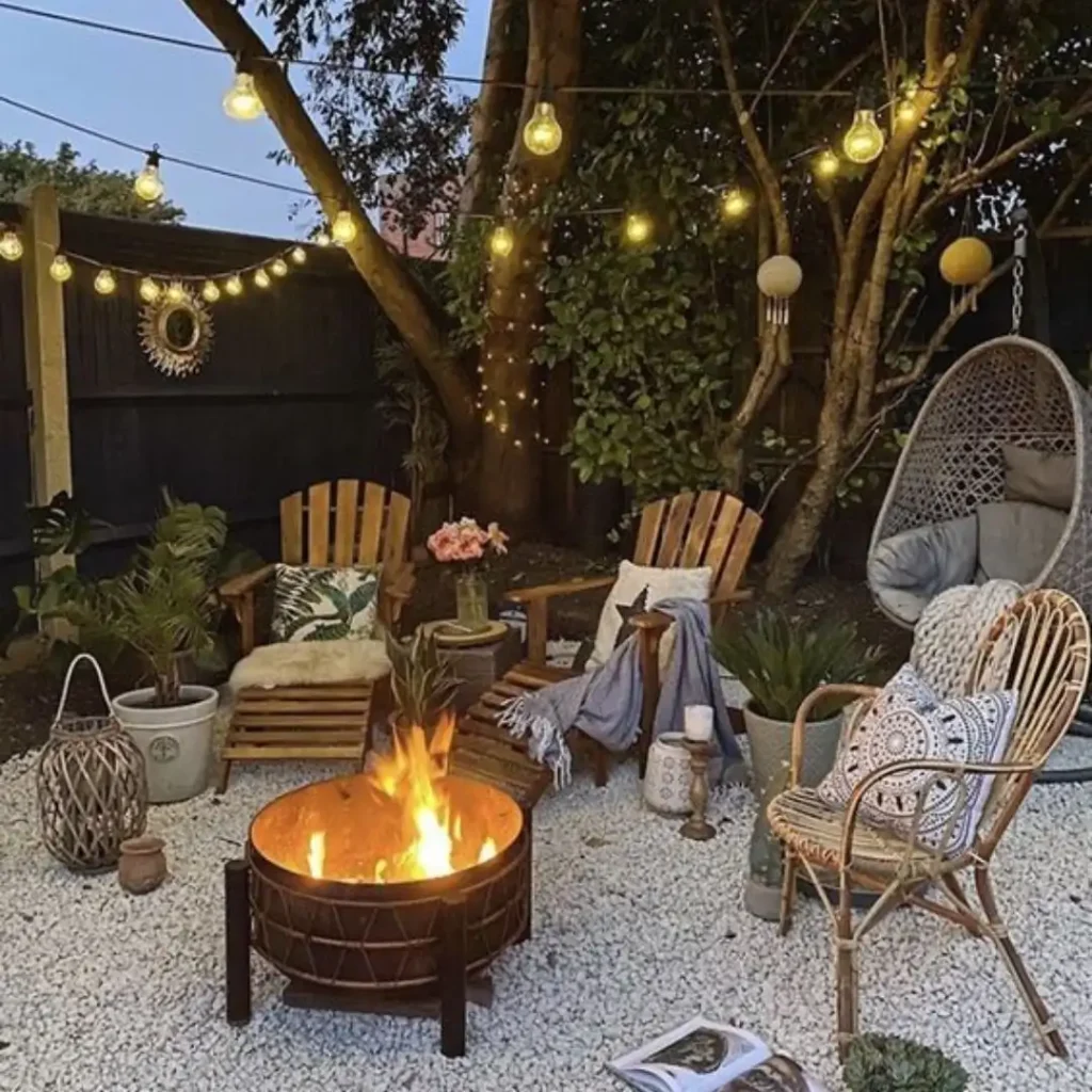 Bohemian Backyard Fire Bowl Retreat