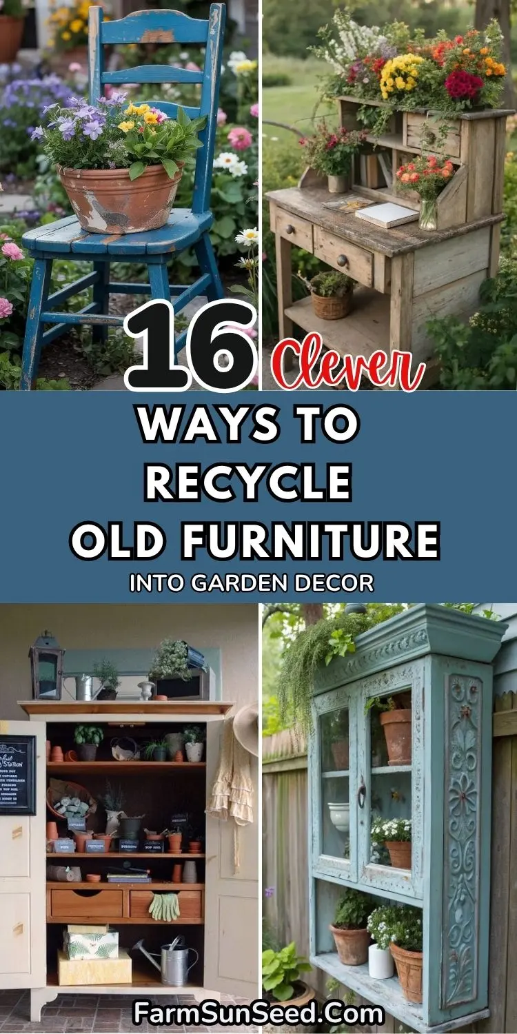 16 Clever Ways to Recycle Old Furniture into Garden Decor 16 Clever Ways to Recycle Old Furniture into Garden Decor
