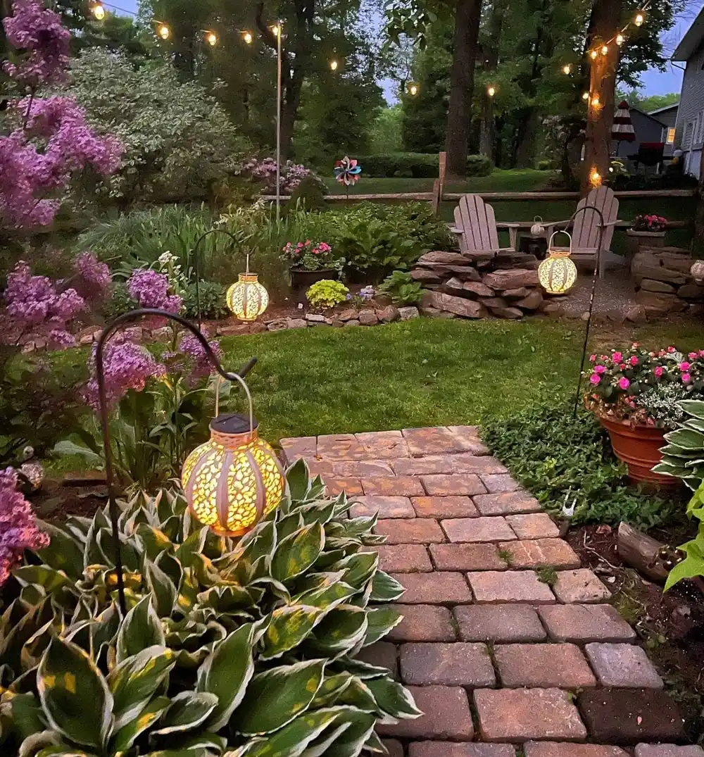 Evening Garden Brick Walkway