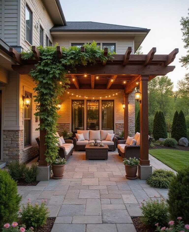 34 Modern &amp; Budget Friendly Flagstone Patio Ideas (With &amp; Without Fire ...