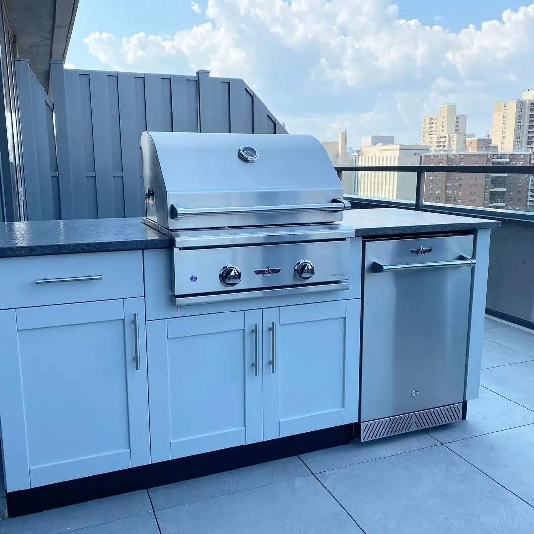 Sleek Urban Rooftop Kitchen with City Views