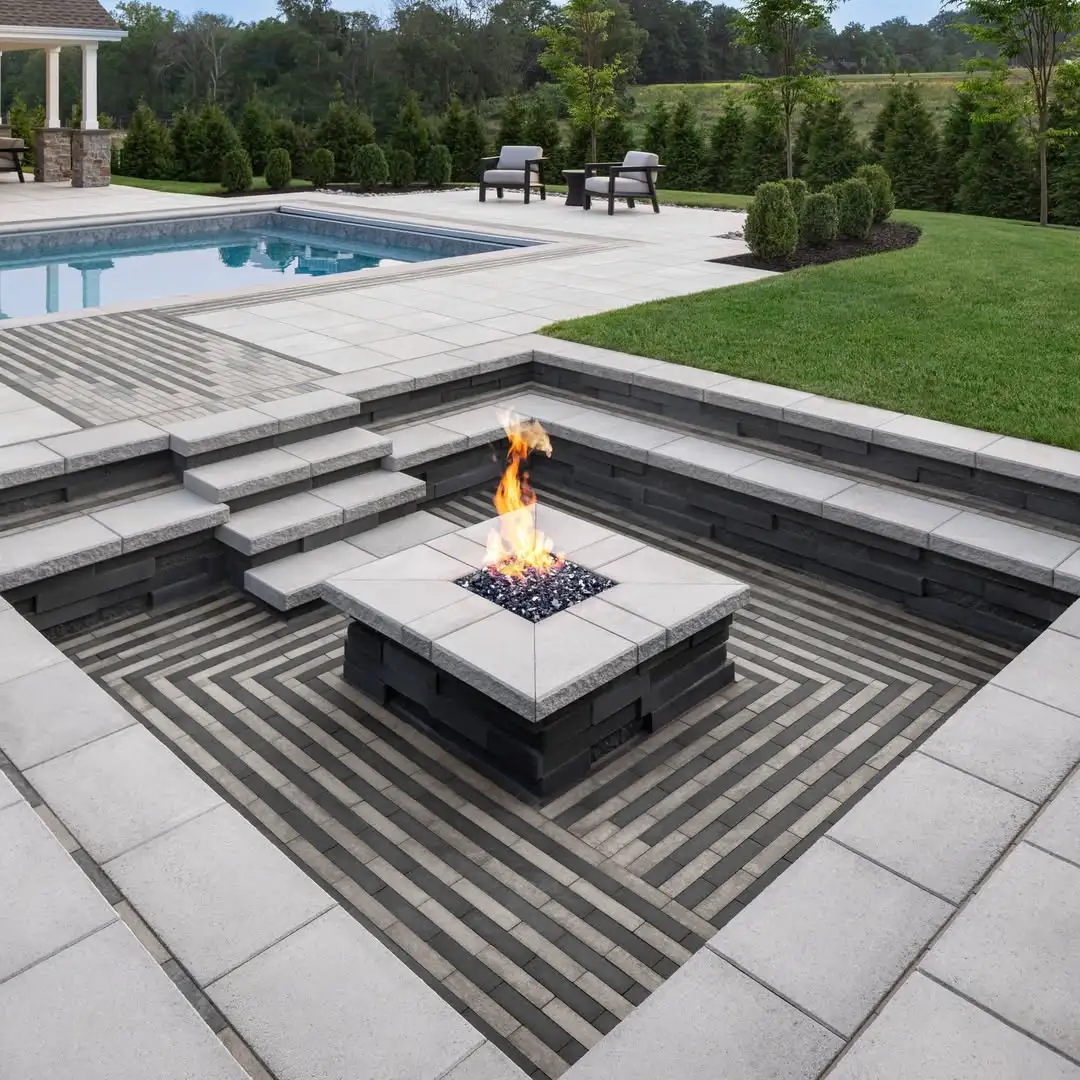 Geometric Paradise Sunken Fire Pit