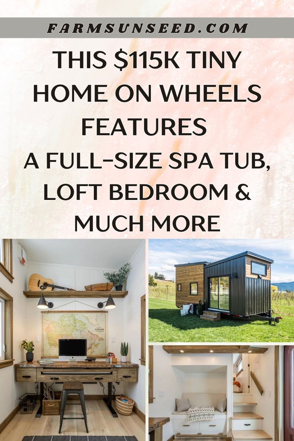 This-115K-Tiny-Home-on-Wheels-Features-a-Full-Size-Spa-Tub-Loft-Bedroom-Much-More-2 This $115K Tiny Home on Wheels Features a Full-Size Spa Tub, Loft Bedroom & Much More
