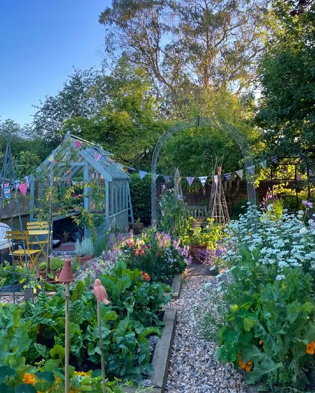 Painted Glass Greenhouse Garden