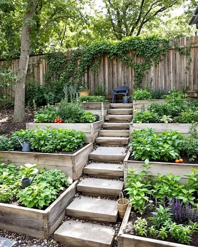 Tiered Timber Vegetable Beds