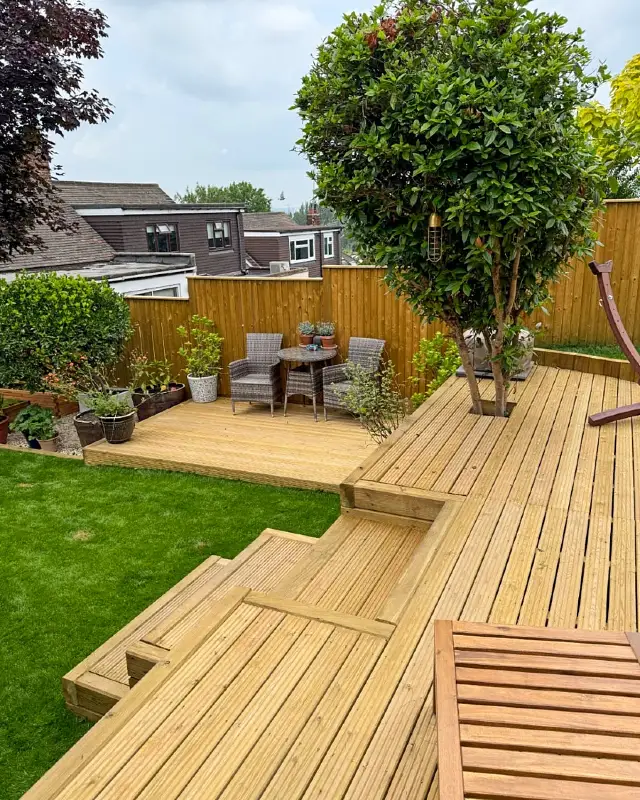 Multi Level Wooden Decking