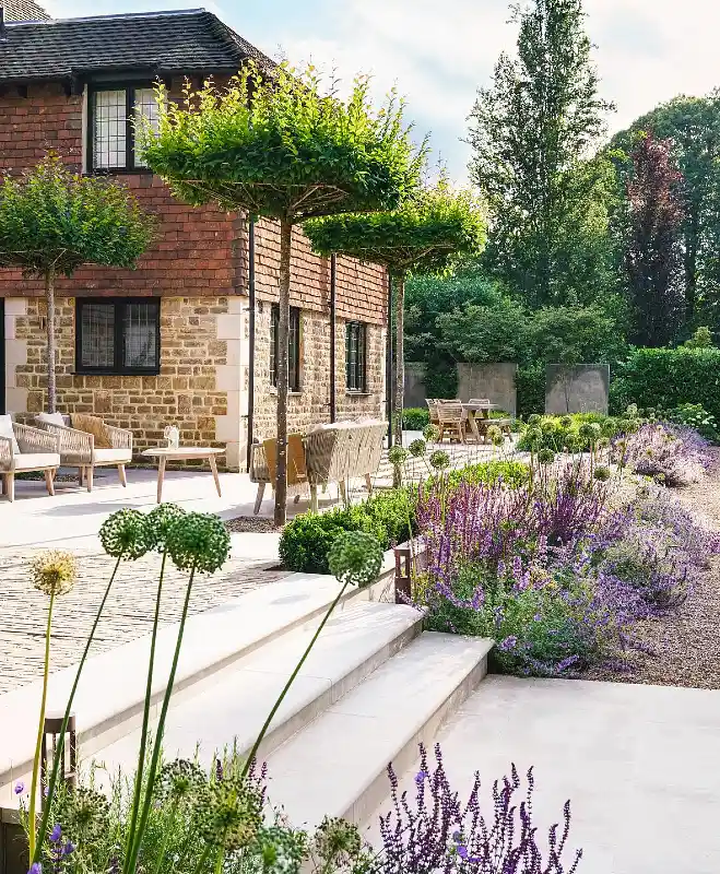 Structured Paved Terraces with Perennial Borders
