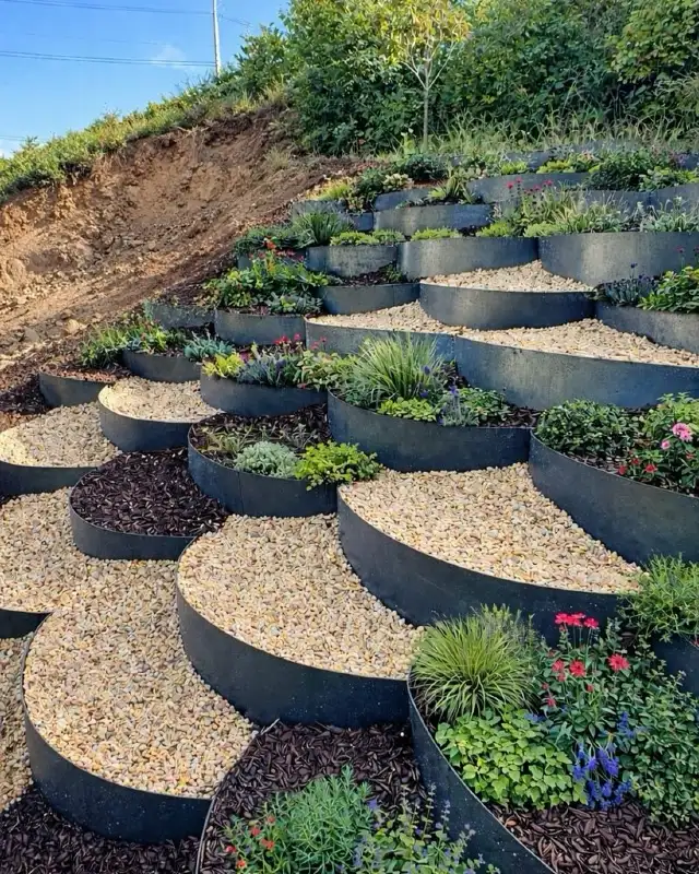 Curved Metal Cellular Terracing