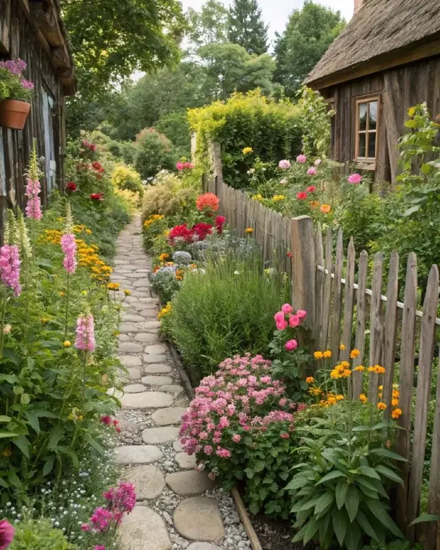 Rustic Stepping Stone Cottage Border