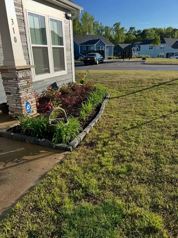 Stone Block Bordered Foundation Bed