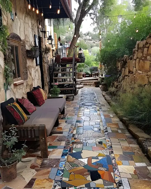 Courtyard Inlay Mosaic Walkway