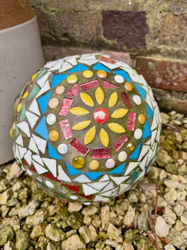 Geometric Mosaic Gazing Ball