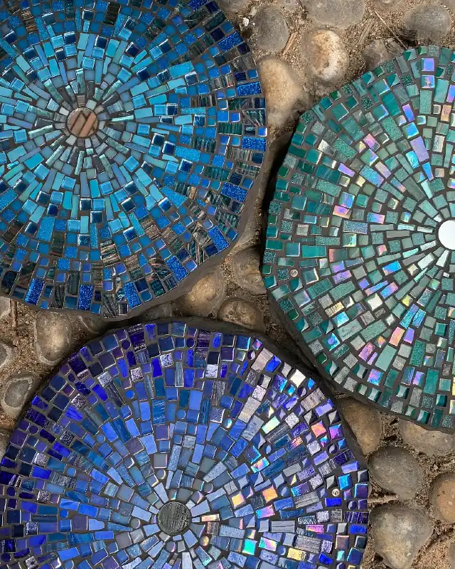 Cool Toned Iridescent Stepping Stones