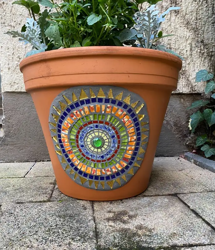 Mandala Medallion Terracotta Planter