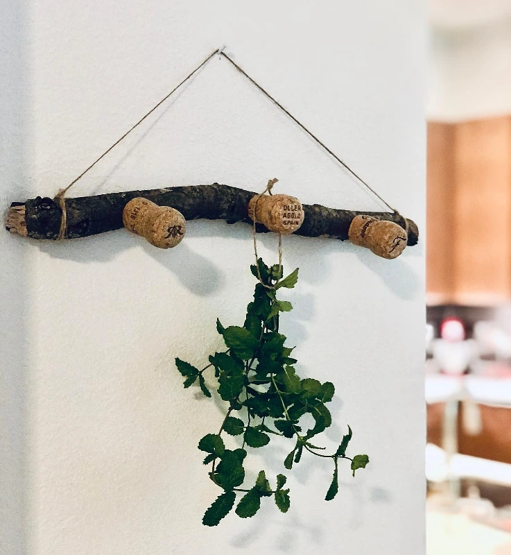 Tree Branch and Wine Cork Wall Hanger