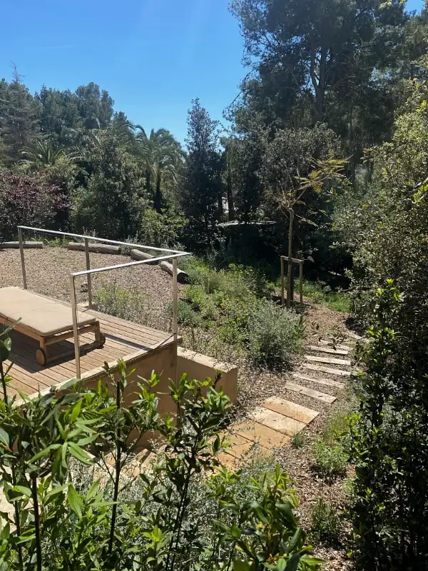 Elevated Sun Deck with Hillside Stepping Stones
