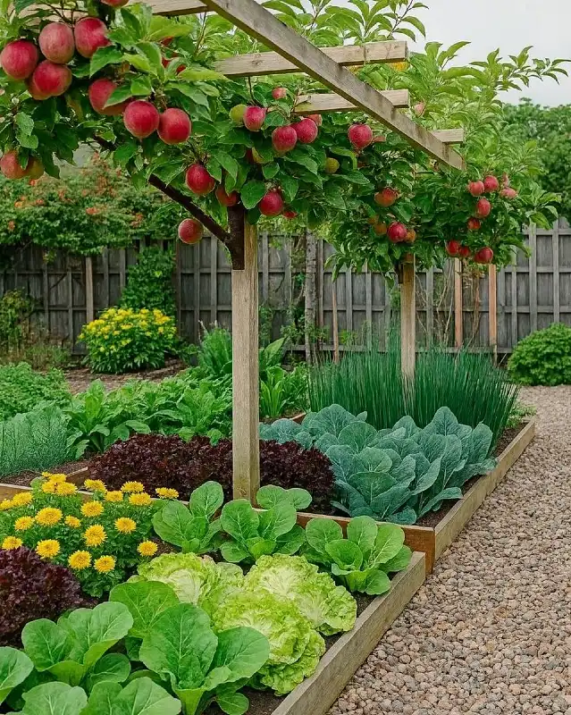 Espaliered Apple Pergola