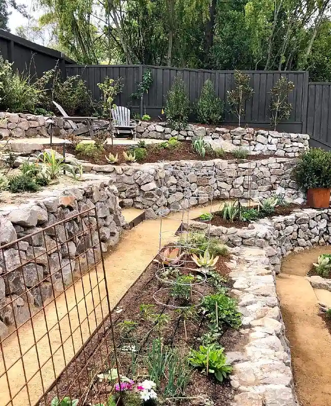 Terraced Stone Garden Walls