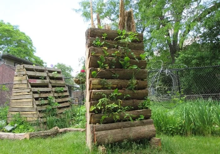 Vertical Stacked Log Towers